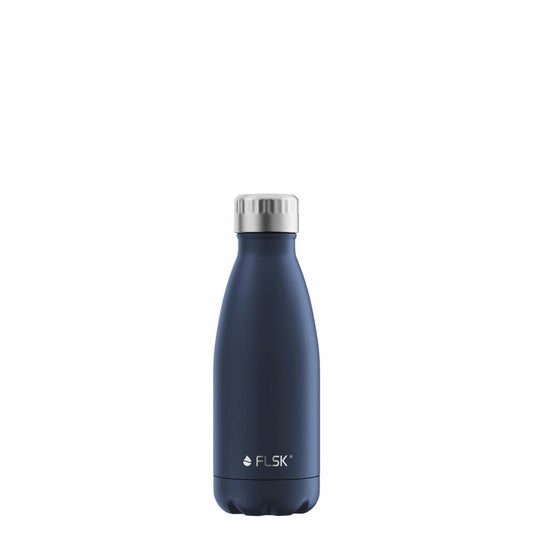 FLSK drinking bottle MDNGHT, insulated bottle, thermos flask, bottle, stainless steel, dark blue, 350 ml, 1010-0350-0012