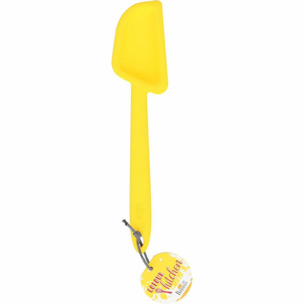 Birkmann Colour Kitchen spoon, dough scraper, cooking spoon, spoon, silicone with metal core, yellow, 29 cm, 422506