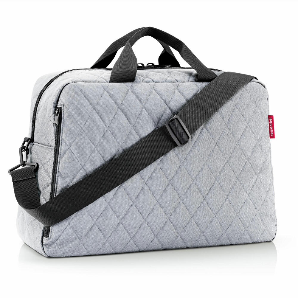 reisenthel duffelbag M, hand luggage travel bag, carrying bag, Rhombus Light Grey, 38 L, BG7060