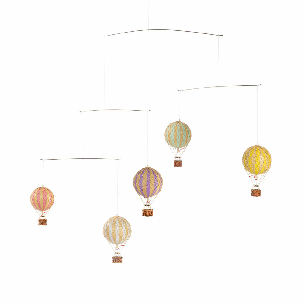 Authentic Models Mobile Flying in the Skies Pastell, Hängedekoration, Ballons, Rattan, Papier, PP-Kunststoff, AP129