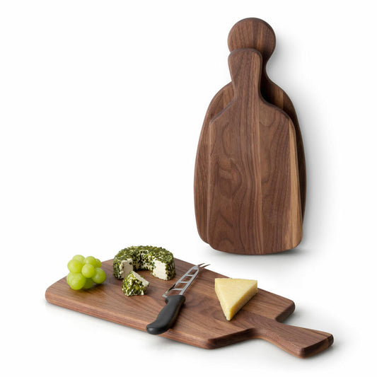 Continenta Schneidebrett, mit Griff, Servierbrett, Küchenbrett, Holzbrett, Walnussholz, 41.5 x 22.5 cm, 4208