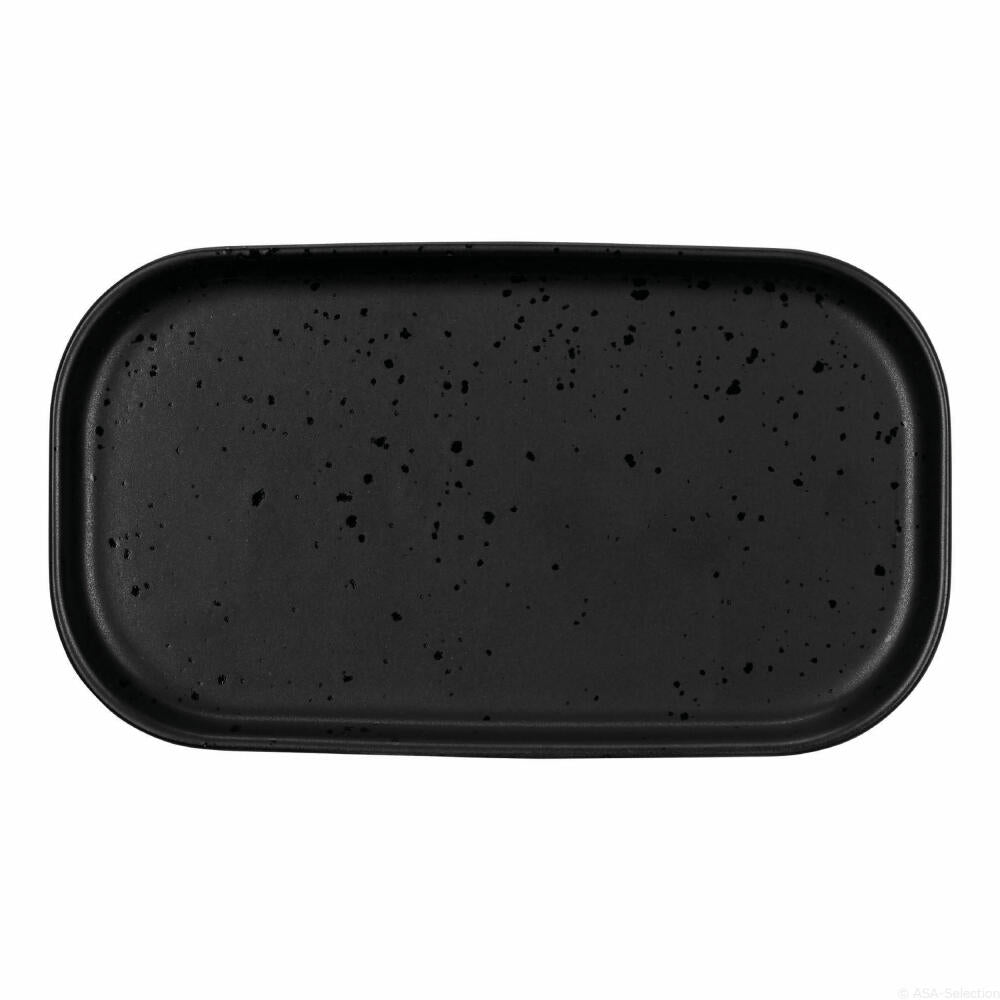 ASA Selection coppa kuro snack plate, snack plate, appetizer plate, antipasti, porcelain, 15 x 8.5 cm black, 19112190