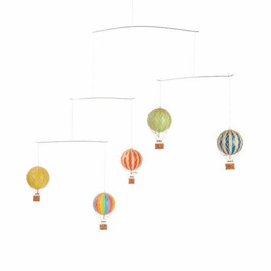 Authentic Models Mobile Flying in the Skies Primary, Hängedekoration, Ballons, Rattan, Papier, PP-Kunststoff, AP128