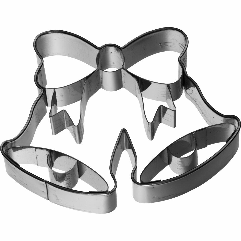 Birkmann cookie cutter double bell, with internal embossing, cookie cutter, cookie shape, biscuit, biscuits, stainless steel, 7.5 cm, 198302