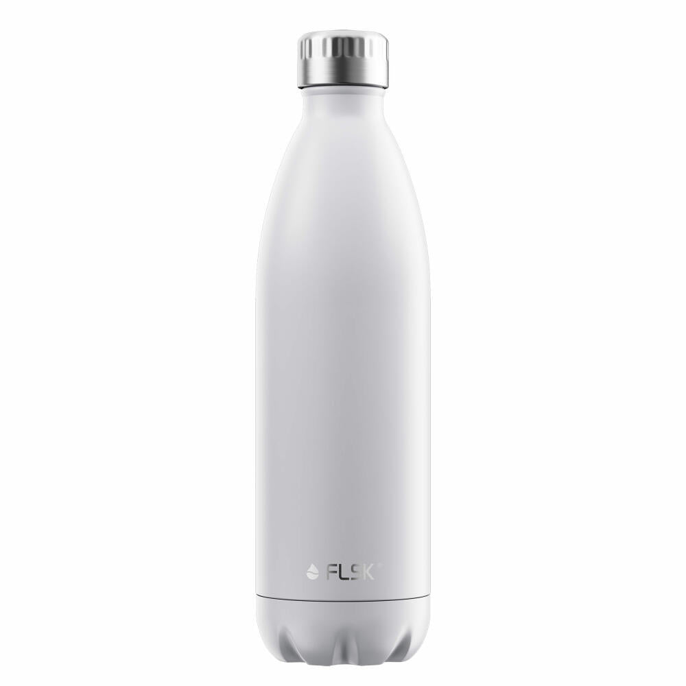 FLSK drinking bottle WHTE, insulated bottle, thermos flask, bottle, stainless steel, white, 1 L, 1010-1000-0010