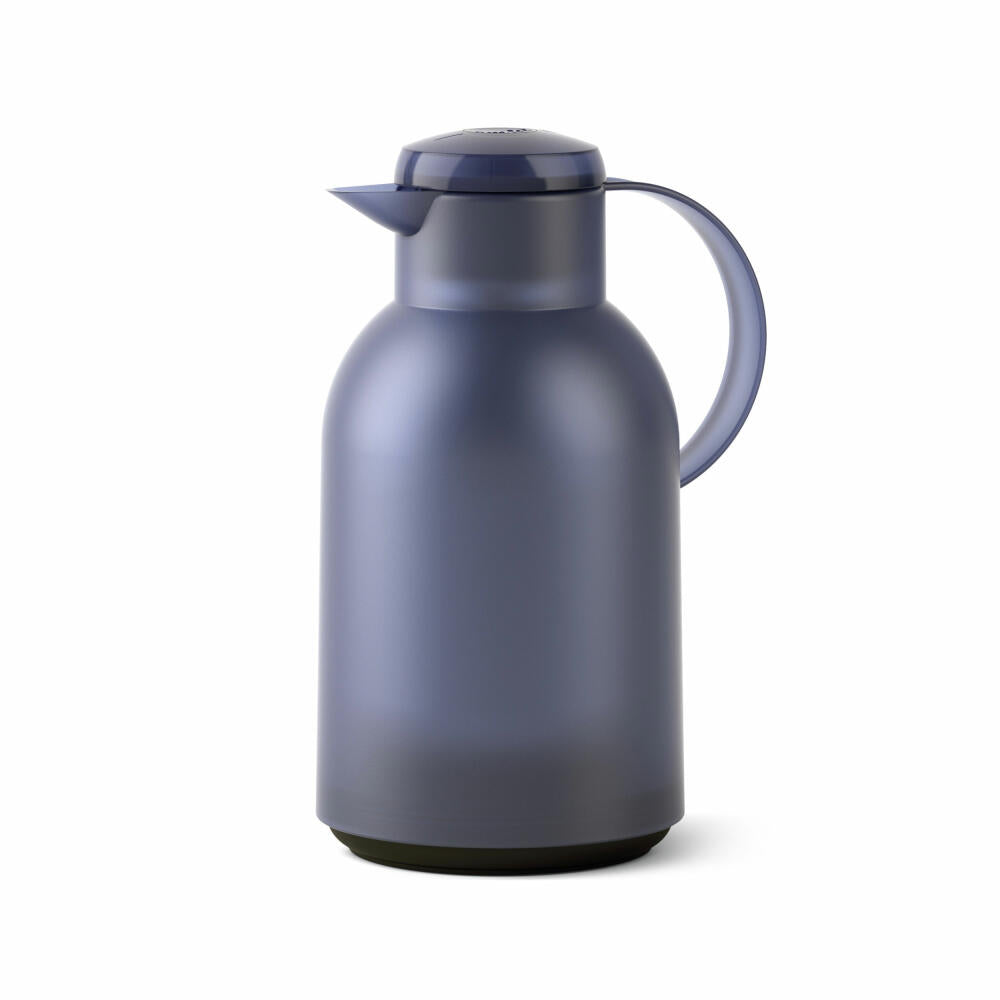 Emsa SAMBA insulated jug Quick Press, jug, teapot, coffee pot, coffee, plastic, transparent blue/grey, 1.5 L, N4012000