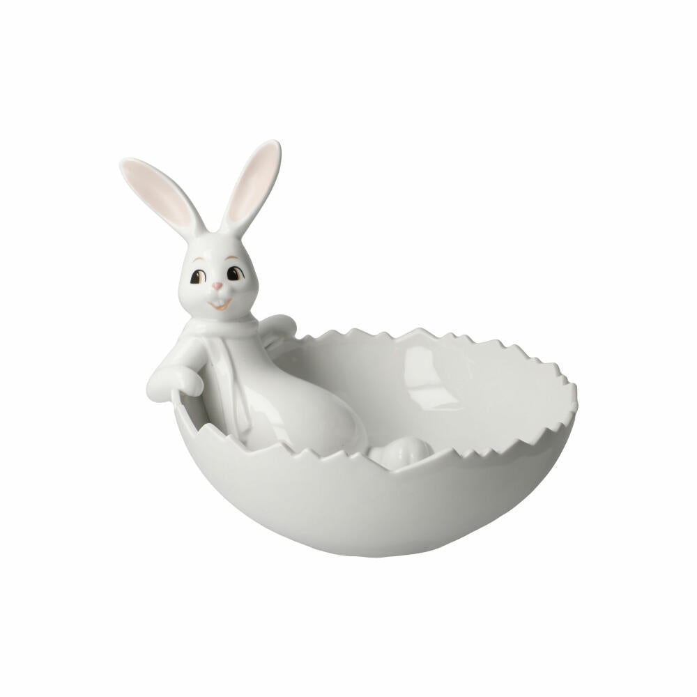 Goebel Figurine Rabbit with Bowl Snow White - Sweets for my Sweet, Porcelain, Colorful, 16 cm, 66845941