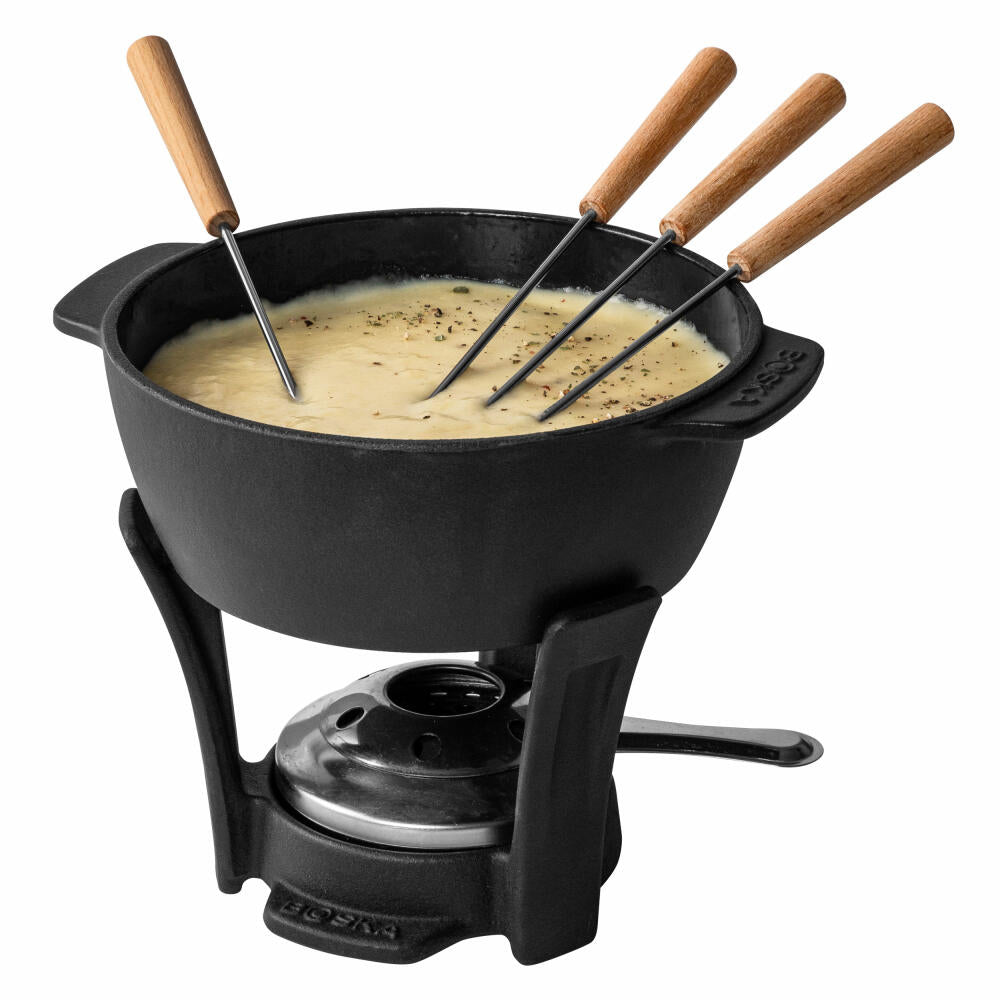 Boska Cheese Fondue Set Party Pro, Fondue Pot, Cast Iron, Black, 1.1 Liter, 853554