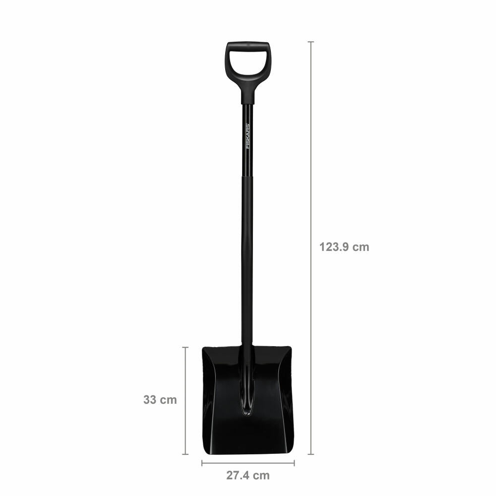 Fiskars Concrete Shovel Ergonomic Pro, Shovel, Boron Steel, Steel, Plastic, Black, 124 cm, 1066713