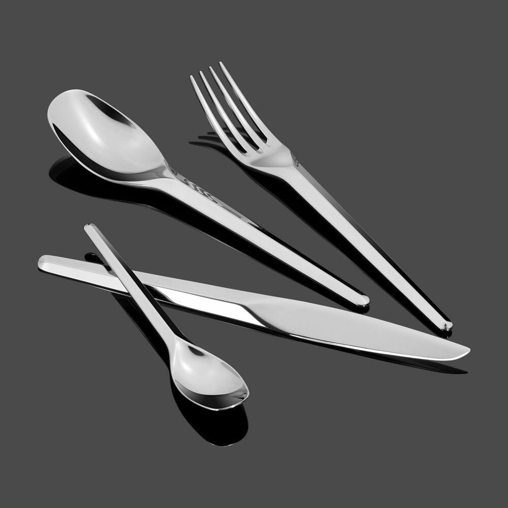 Comas cutlery set Aster Q14 24-piece, table cutlery with geometric handles, stainless steel 18/10, mirror finish, 6471