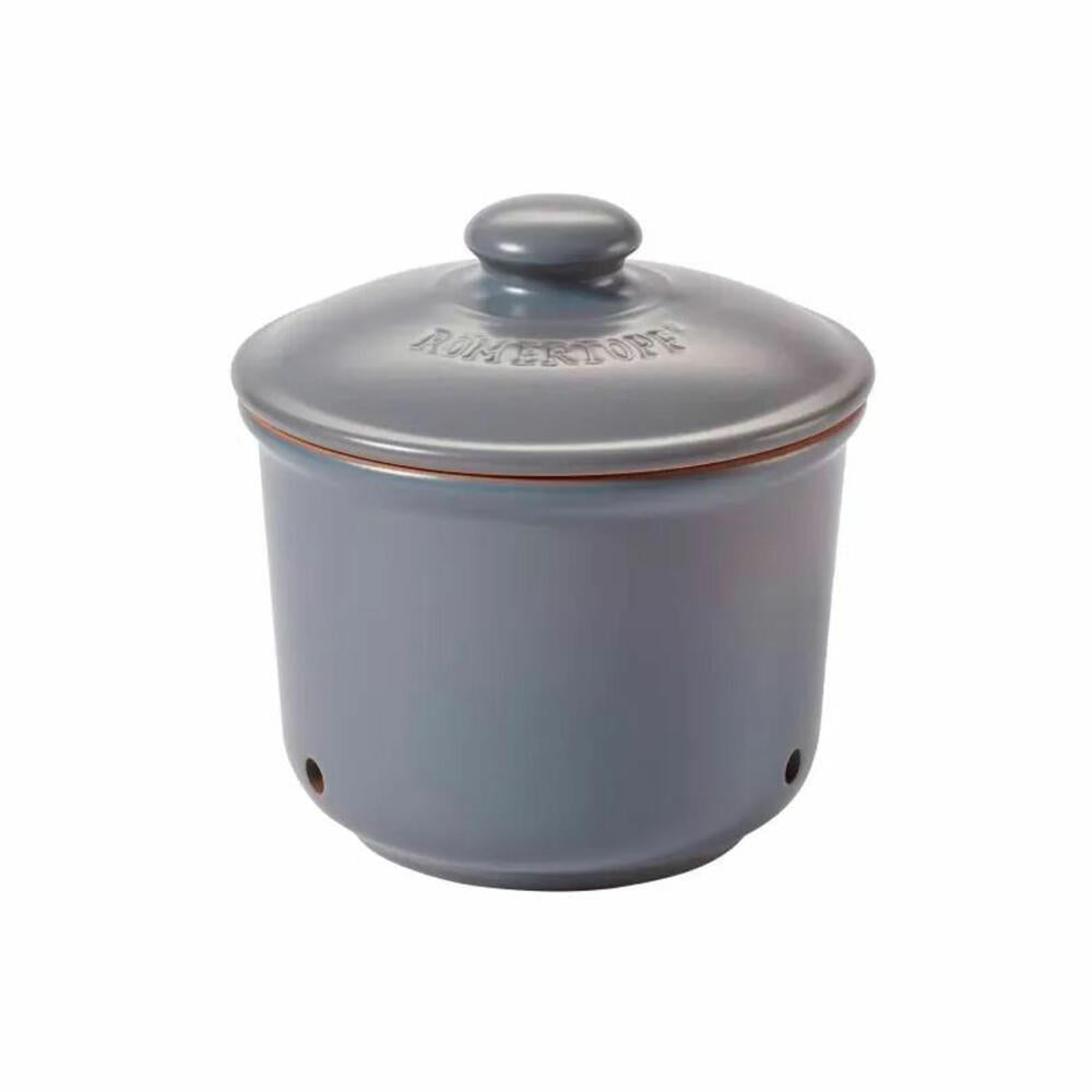 Römertopf Fresh Pot Mini, storage pot for garlic and vegetables, natural clay, blue-grey, 600 ml, 241415