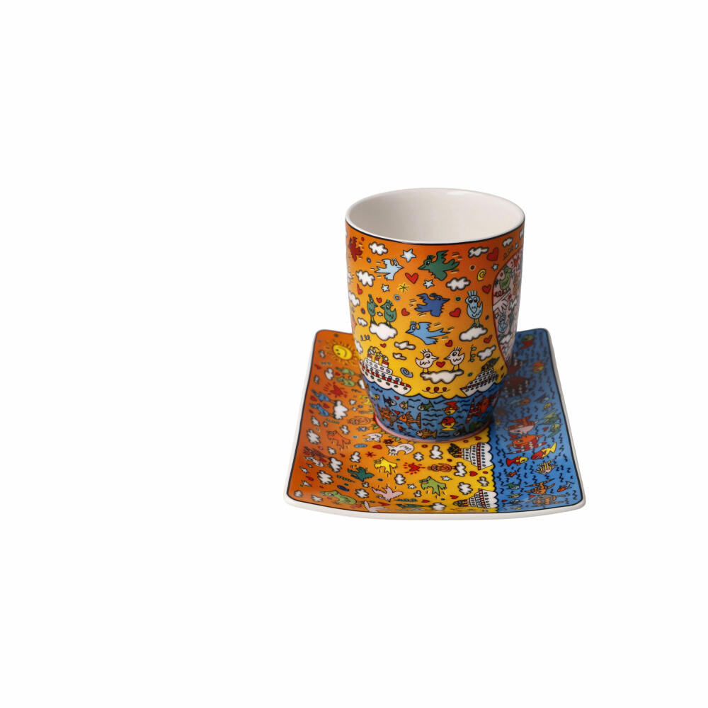 Goebel artist cup James Rizzi - The Romance of the Sea, fine bone china, colorful, 0.4 L, 26102751