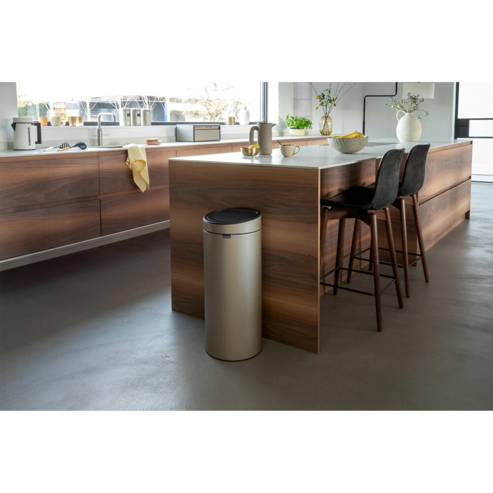 Brabantia Touch bin New, Abfalleimer, Mülleimer, Stahl, Metallic Gold, 30 L, 304507