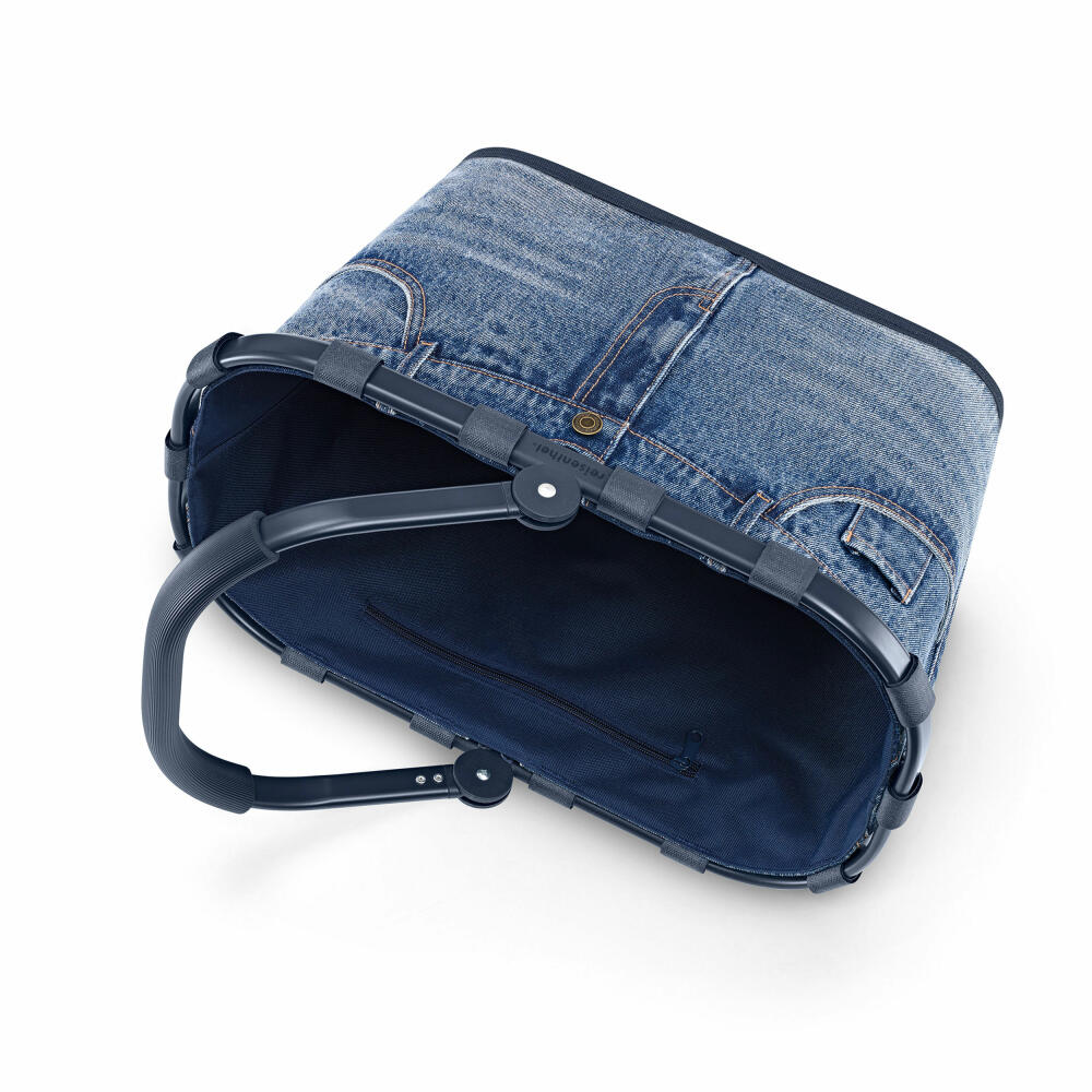 reisenthel carrybag, Einkaufskorb, Korb, Picknickkorb, Tragetasche, Jeansmaterial, Frame Jeans Classic Blue, 22 L, BK4082