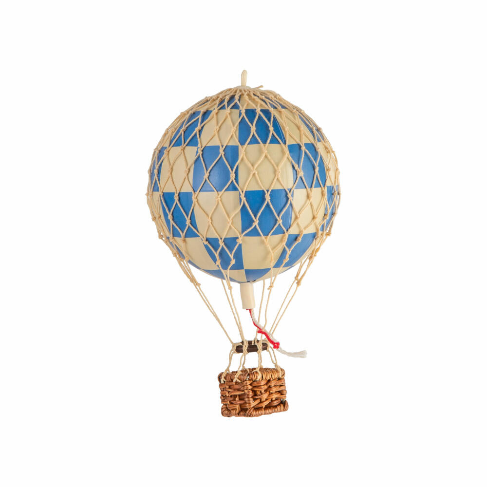 Authentic Models Hängedekoration Floating in the Skies Check Blue, Ballon, Rattan / Papier / Kunststoff, AP160CB