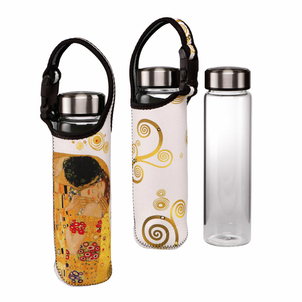 Goebel drinking bottle Gustav Klimt - The Kiss, glass bottle with neoprene cover, Artis Orbis, glass combination, colored, 700 ml, 67061491