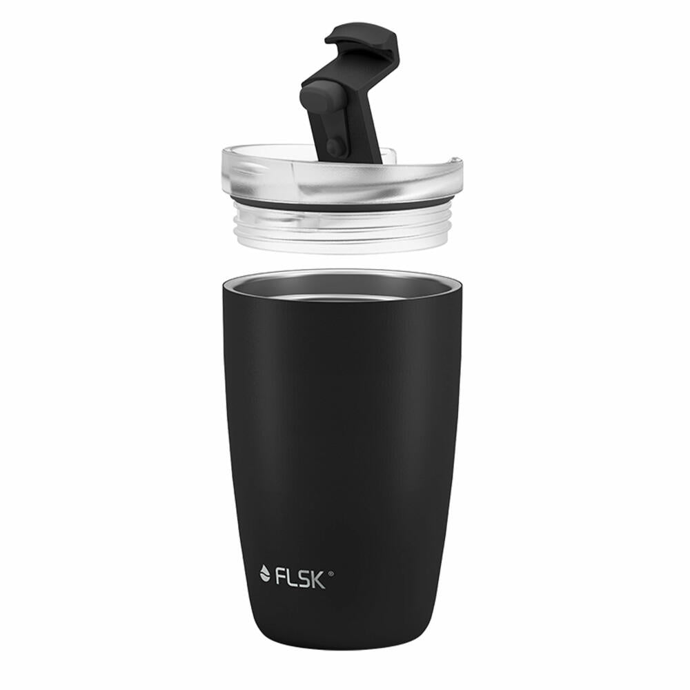 FLSK CUP Coffee To Go Mug Black, Coffee Mug, Insulated Mug, Thermo Mug, Stainless Steel, 350 ml, 1030-0350-0014