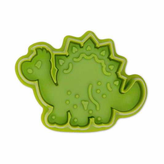 Städter embossed cookie cutter with ejector dinosaur, cookie cutter, cookie mold, biscuit, cookies, plastic, 6.5 cm, 171831