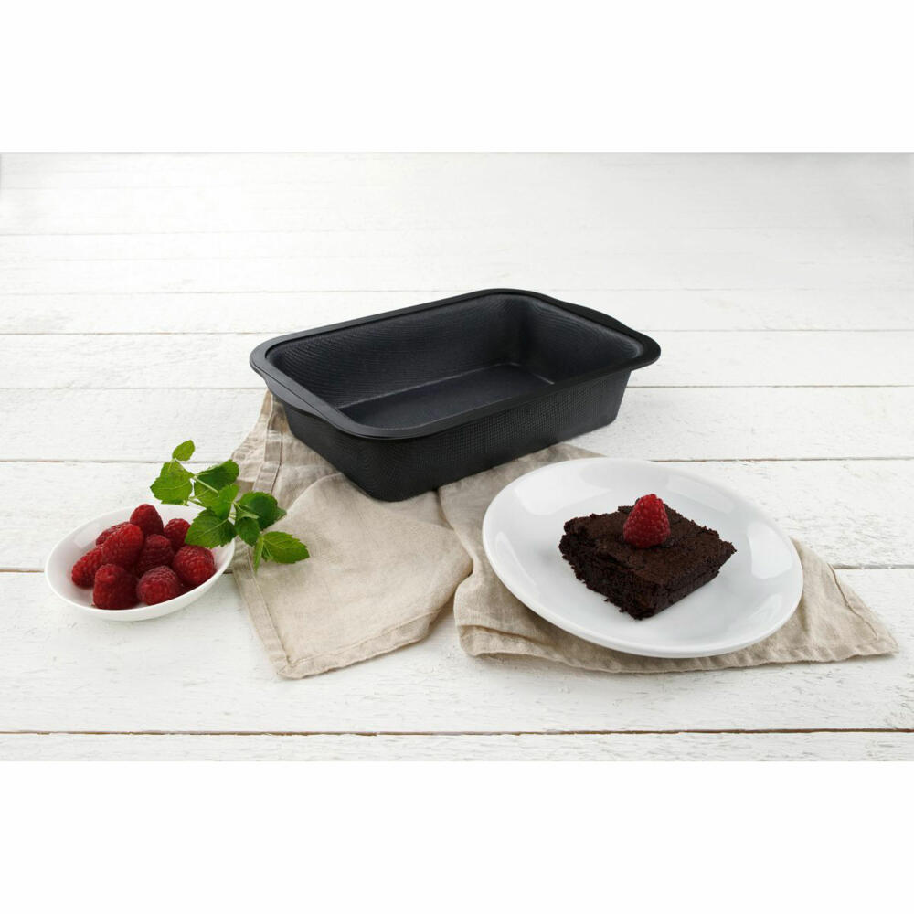 Fackelmann Zenker casserole dish, oven dish, silicone baking dish, nylon, black, 28 x 18 cm, 43575