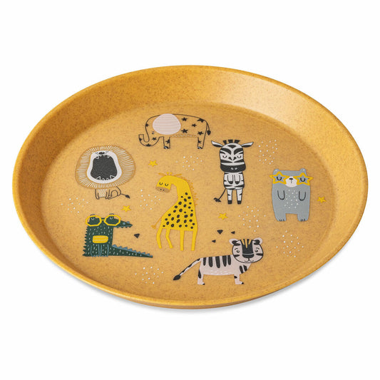 Koziol Kleiner Teller Connect Plate Zoo, Speiseteller, Kunststoff-Holz-Mix, Nature Wood, 20.5 cm, 1435702