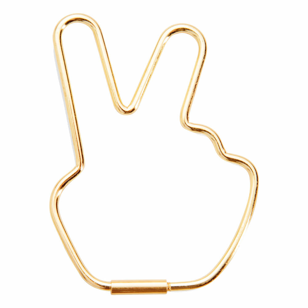 Donkey Products Hello Peace Keyring, Key Pendant, Key Ring, Gold, L 8.5 cm, 400918