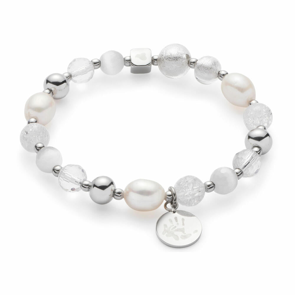 Leonardo Jewels Hope Bracelet, Arm Band, Bangle, Jewelry, Stainless Steel / Glass, White, 7 cm, 016506