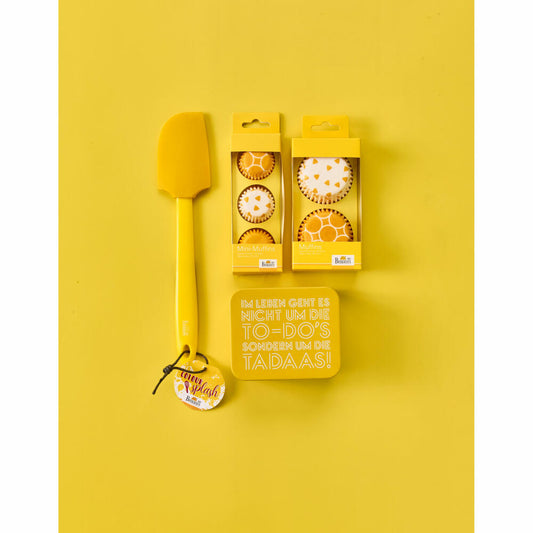 Birkmann dough scraper Colour Splash, kitchen scraper, scraper, silicone head with plastic handle, yellow, 29 cm, 421608