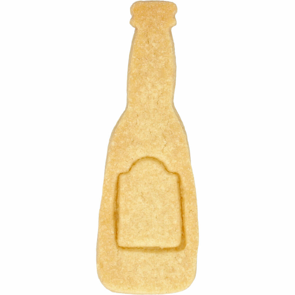 Birkmann beer bottle cookie cutter, with internal embossing, cookie cutter, cookie shape, biscuit, biscuits, stainless steel, 8.5 cm, 199088