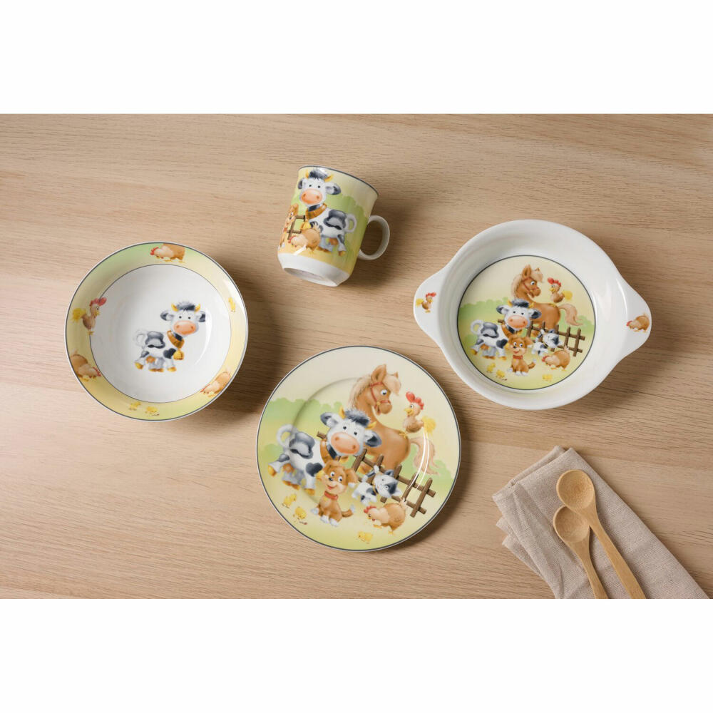 Ritzenhoff & Breker Tiere Kinderset Hoftiere, 2-tlg., Becher, Schale, Geschirr, Kinder, Porzellan, 428292