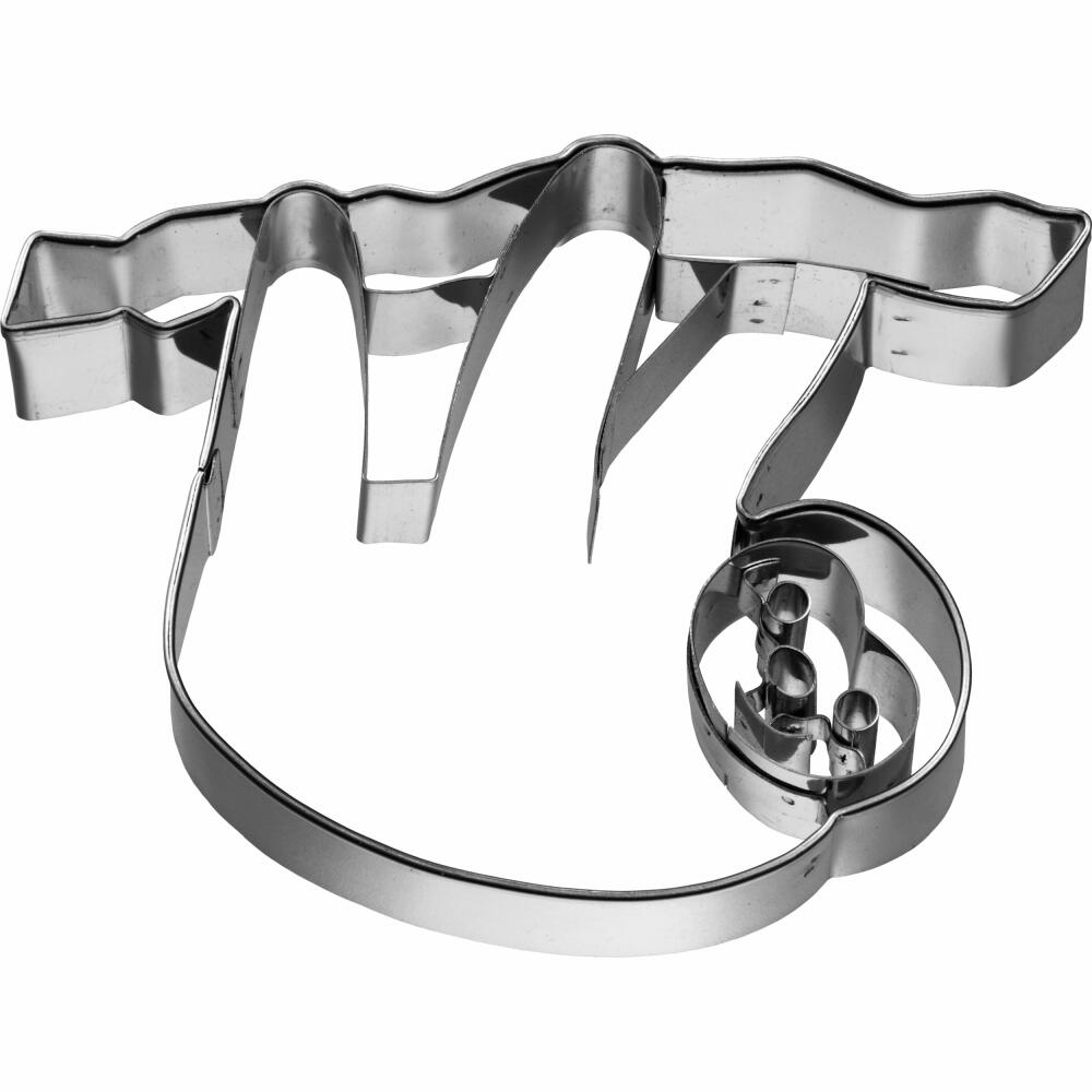 Birkmann cookie cutter sloth, with internal embossing, cookie cutter, cookie mold, biscuit, cookies, stainless steel, 9.5 cm, 197985