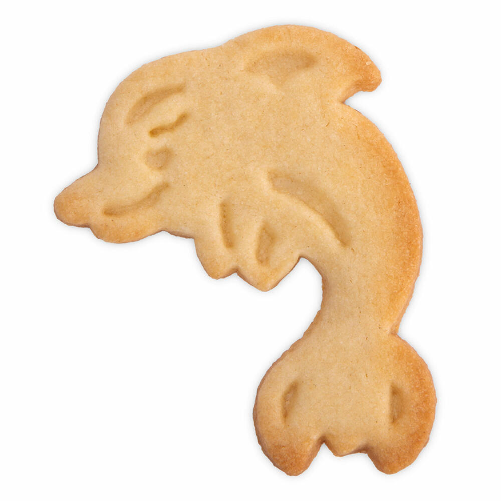 Städter embossed cookie cutter with ejector dolphin, cookie cutter, cookie mold, biscuit, cookies, plastic, 6.5 cm, 169210