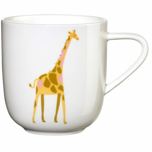 ASA Selection kids Henkelbecher Giraffe Gisele, Henkel Becher, Tasse, Teetasse, Fine Bone China, Weiß Glänzend, 250 ml, 38072314