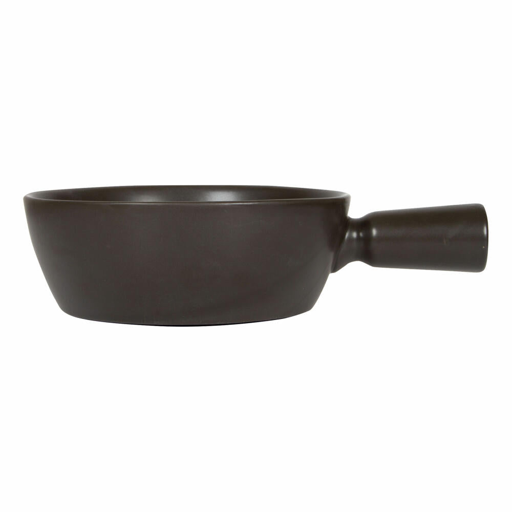 Boska Fondue Topf Nero, Keramiktopf, Fonduetopf, Fondueschale, Steingut, Schwarz, 1 L, 853552