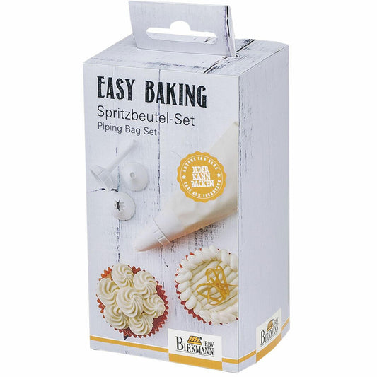 Birkmann Easy Baking Spritzbeutel-Set, 6-tlg., Spritz Beutel, Back Dekoration, Backzubehör, Nylon, 34 cm, 410909