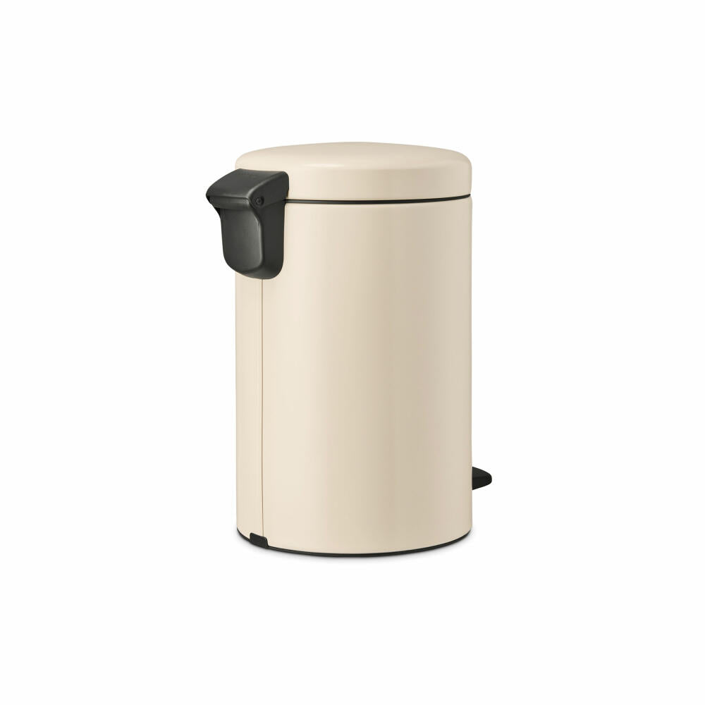 Brabantia Treteimer NewIcon, Abfalleimer, Mülleimer, Stahl, Soft Beige, 12 L, 149924