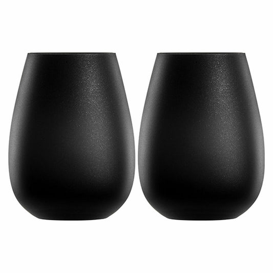 Eisch Becher 2er Set Kaya Black, Trinkbecher, Gläser, Kristallglas, Schwarz, 550 ml, 77350089