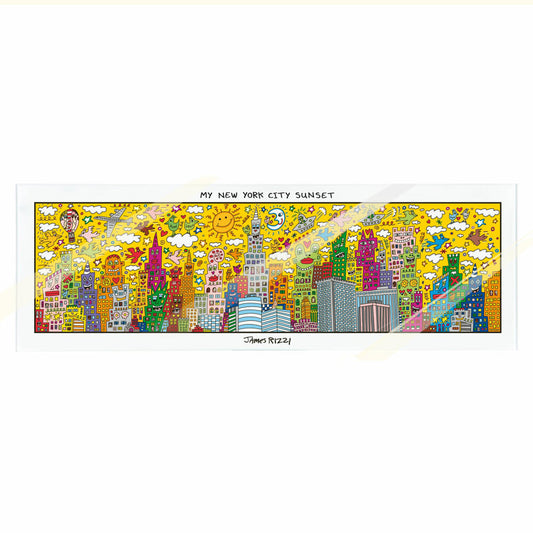 Goebel magnetic board James Rizzi - My New York City Sunset, Pop Art, glass, metal, colorful, 75 x 25 cm, 26103401