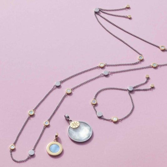 Leonardo Jewels Halskette Alitia, Halsschmuck, Kette, Modeschmuck, Edelstahl, Perlmutt, 018334