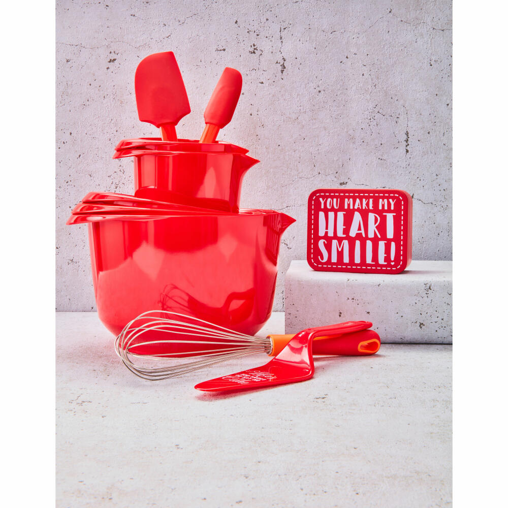 Birkmann gift box You make my heart smile!, biscuit tin, cookie tin, tinplate, red, 12 x 10 cm, 438262