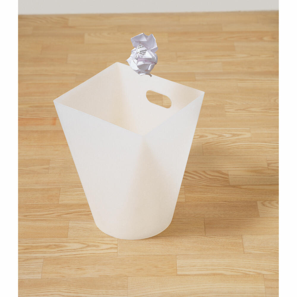 Authentics Wastepaper Basket Square Midi, Waste Bin, Garbage Can, PP, White-Translucent, 12 L, 1093828