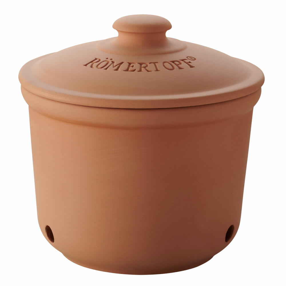 Römertopf Freshness Pot MEDI, Storage Pot, Shallot Pot, Natural Clay, Terracotta, 1 L, 419 05