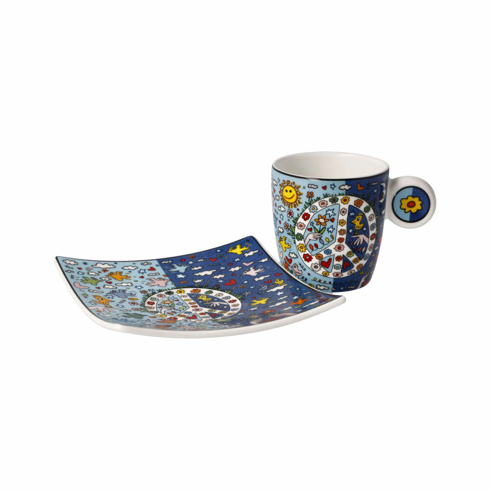 Goebel espresso cup James Rizzi - Give Peace a Chance, Fine Bone China, colorful, 0.1 L, 26102741