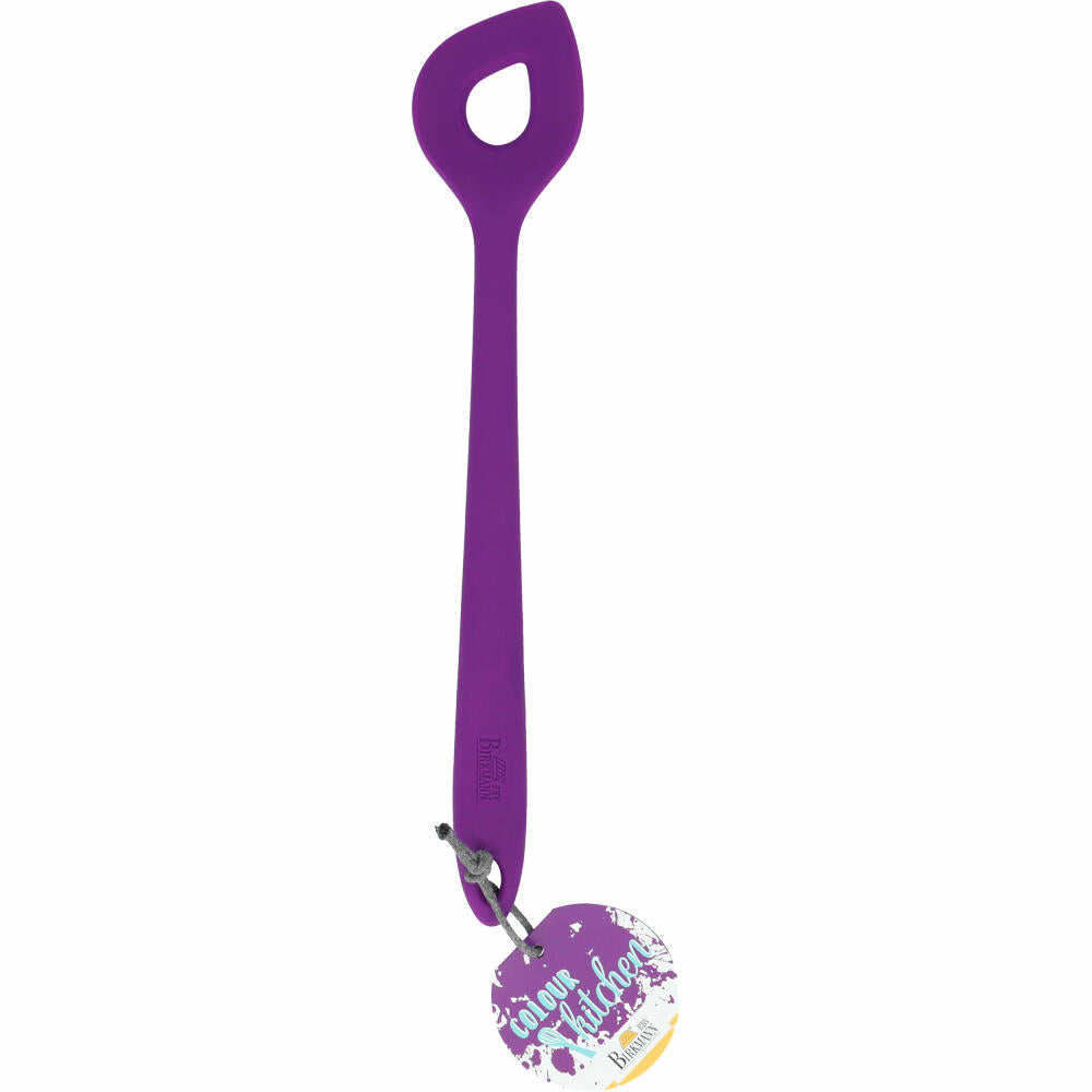 Birkmann Colour Kitchen Stirring Spoon, Cooking Spoon, Silicone with Metal Core, Purple, 29.5 cm, 422285