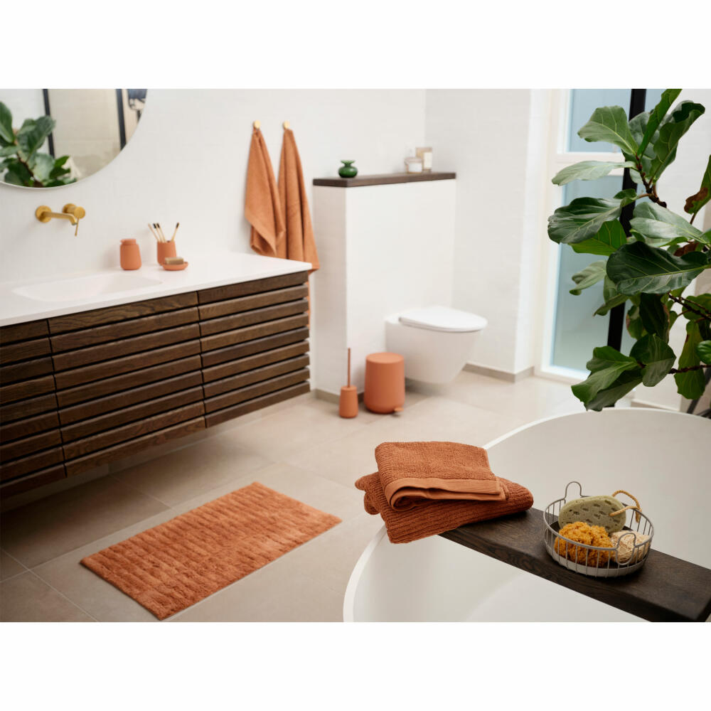 Zone Denmark bath mat Tiles Mandarin, 100% cotton, orange, 50 x 80 cm, 33434