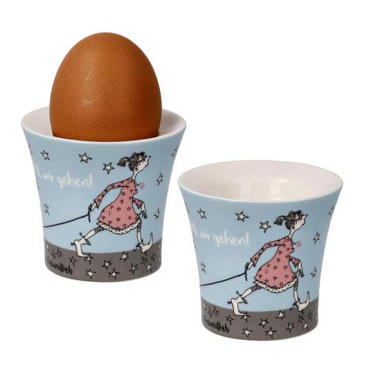 Goebel egg cup set of 2 B. Freundlieb - They're all crazy, New Bone China, Colorful, 6 cm, 27001301