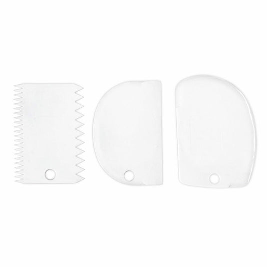 Städter dough scraper set, 3-piece, dough scraper, comb scraper, partial spatula, smoother, plastic, 984357