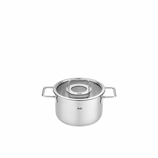 Fissler Pure cooking pot with glass lid, stainless steel 18/10, silver, 20 cm, 086-115-20-000