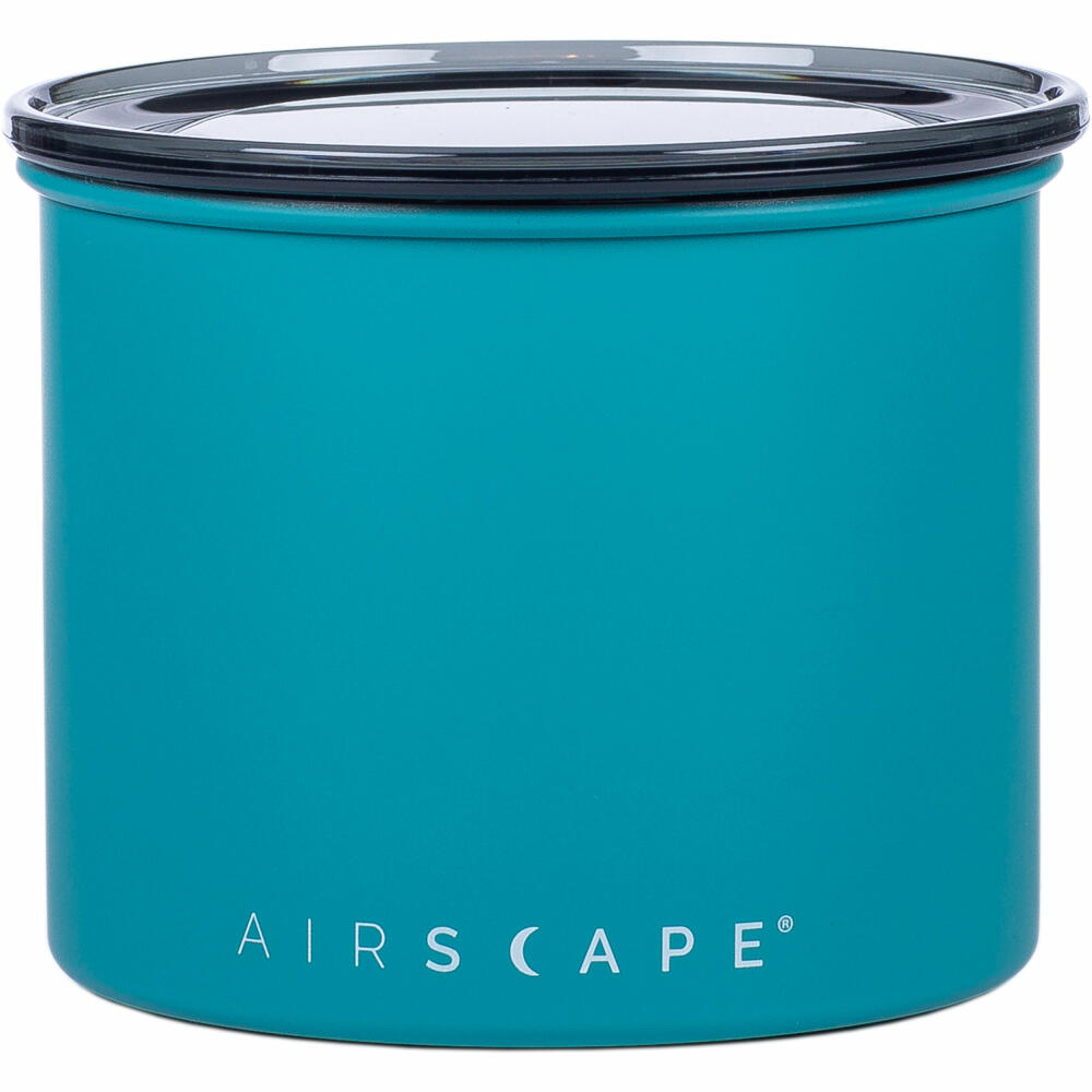 Airscape Edelstahl-Aromabehälter Klein, Kaffeedose, Aufbewahrungdose, Edelstahl, Türkis Matt, AS06m04