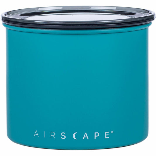 Airscape Edelstahl-Aromabehälter Klein, Kaffeedose, Aufbewahrungdose, Edelstahl, Türkis Matt, AS06m04