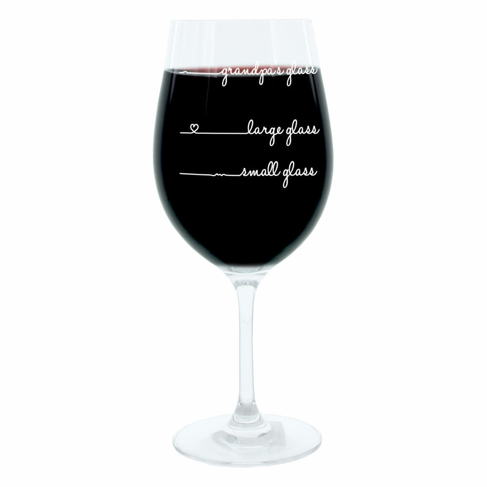 Leonardo Weinglas XL, Grandpas Glass Handwriting, Geschenk Stimmungsglas mit lustiger Gravur, Mood Wein Glas, 610ml